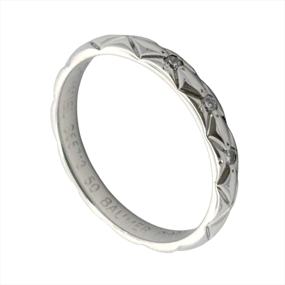 CHANEL Silver Diamond Ring #50